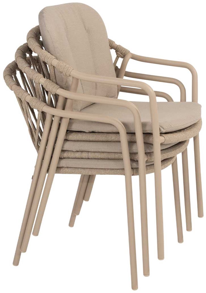 Taste by 4 Seasons Manitoba chaise de jardin empilable - latte