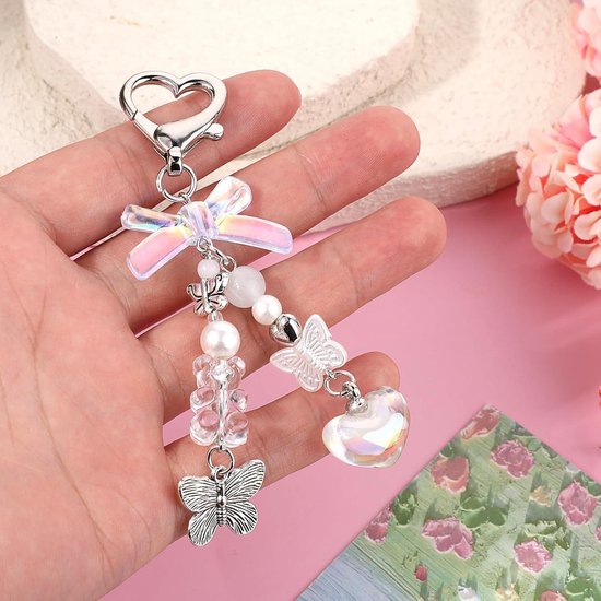 Schattige kersensleutelhanger, zakhanger, ster, sleutelring