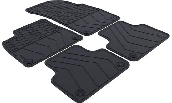 Tapis de voiture en caoutchouc sur mesure pour Audi Q8 4M 2018 - présent - 4 pièces - Version : Avec montage sur les tapis arrière