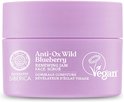 Paarse pot met 'Anti-Ox Wild Blueberry Renewing Jam Face Scrub' in witte tekst. Vegan logo aan de zijkant.