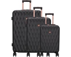 Charm London Honey Koffer 20-24-28 Inch - Kofferset - TSA Slot - Travel - Reizen - Hardcase - Zwart