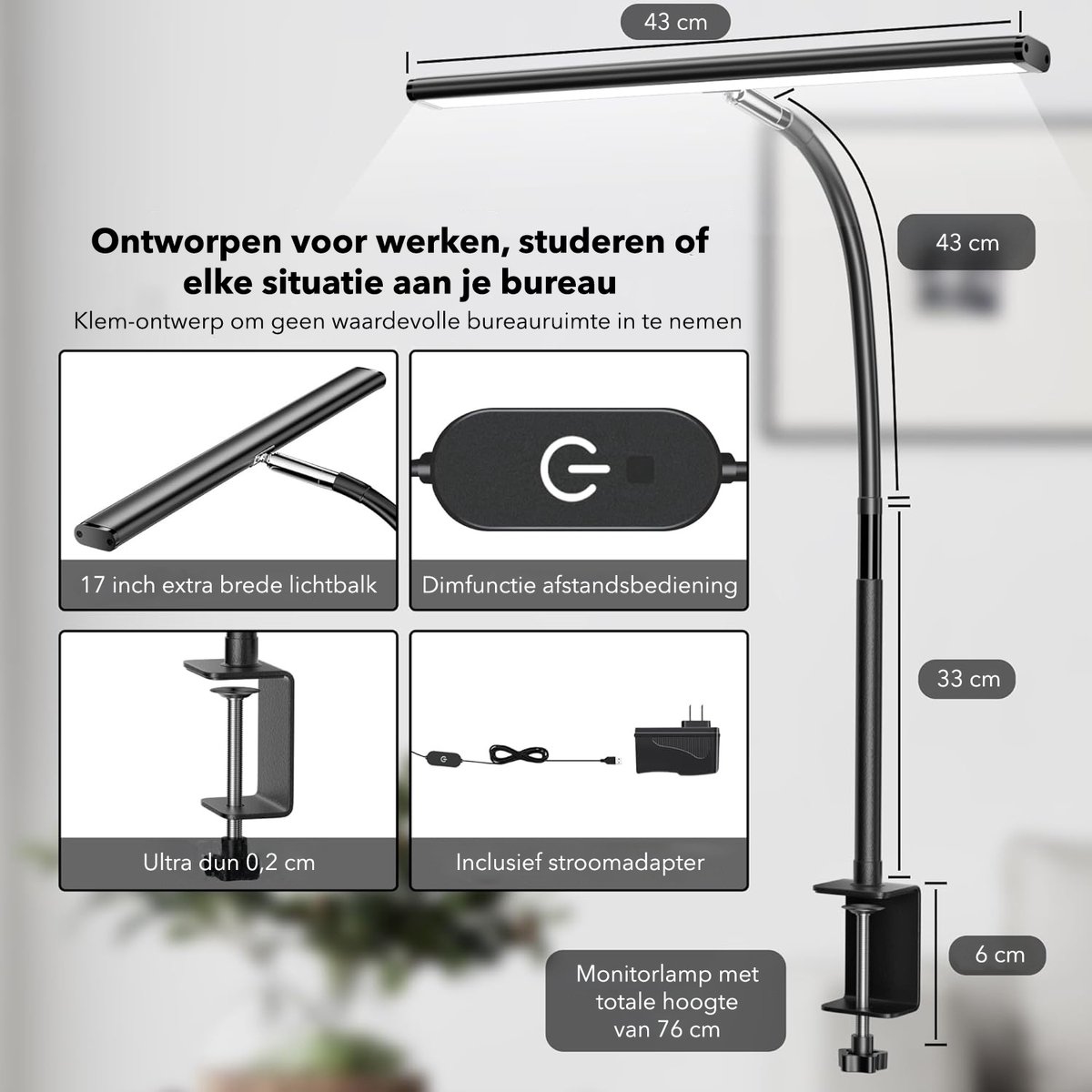 Vicon Bureaulamp LED Dimbaar - 3 Kleuren licht thumbnail 5