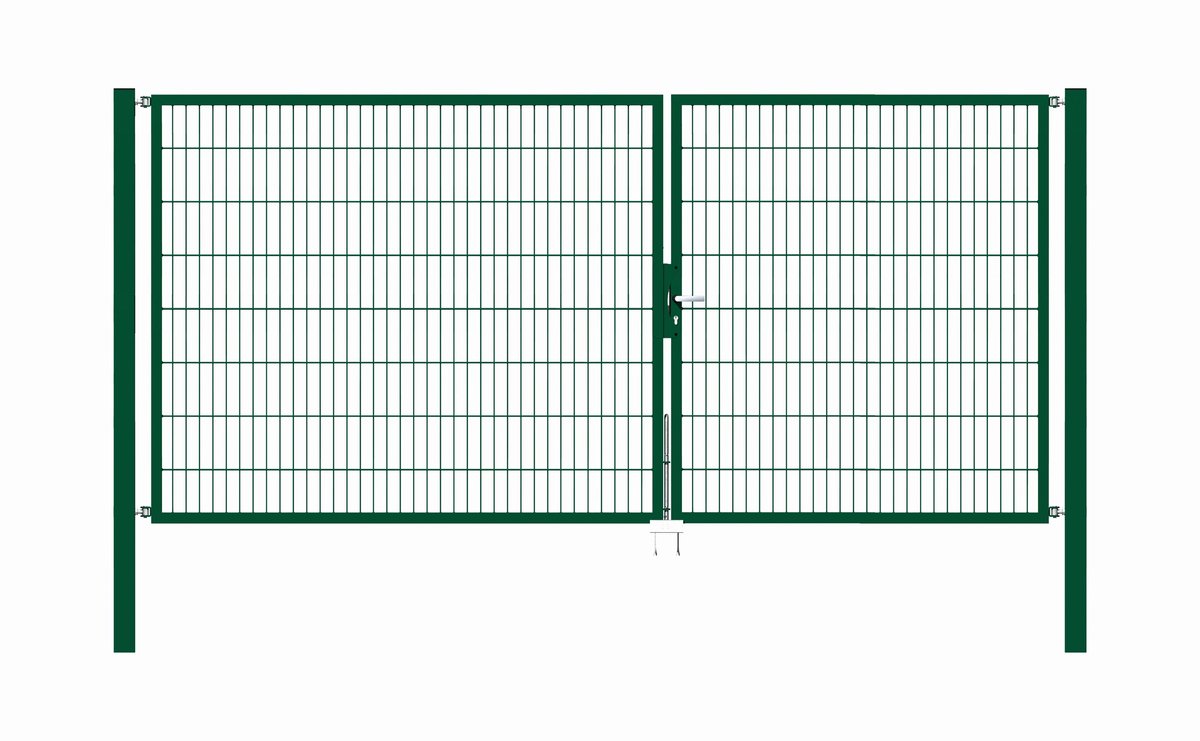 Alberts 648299 Dubbele poort Flexo met toebehoren, groen, breedte 350 cm, hoogte 160 cm