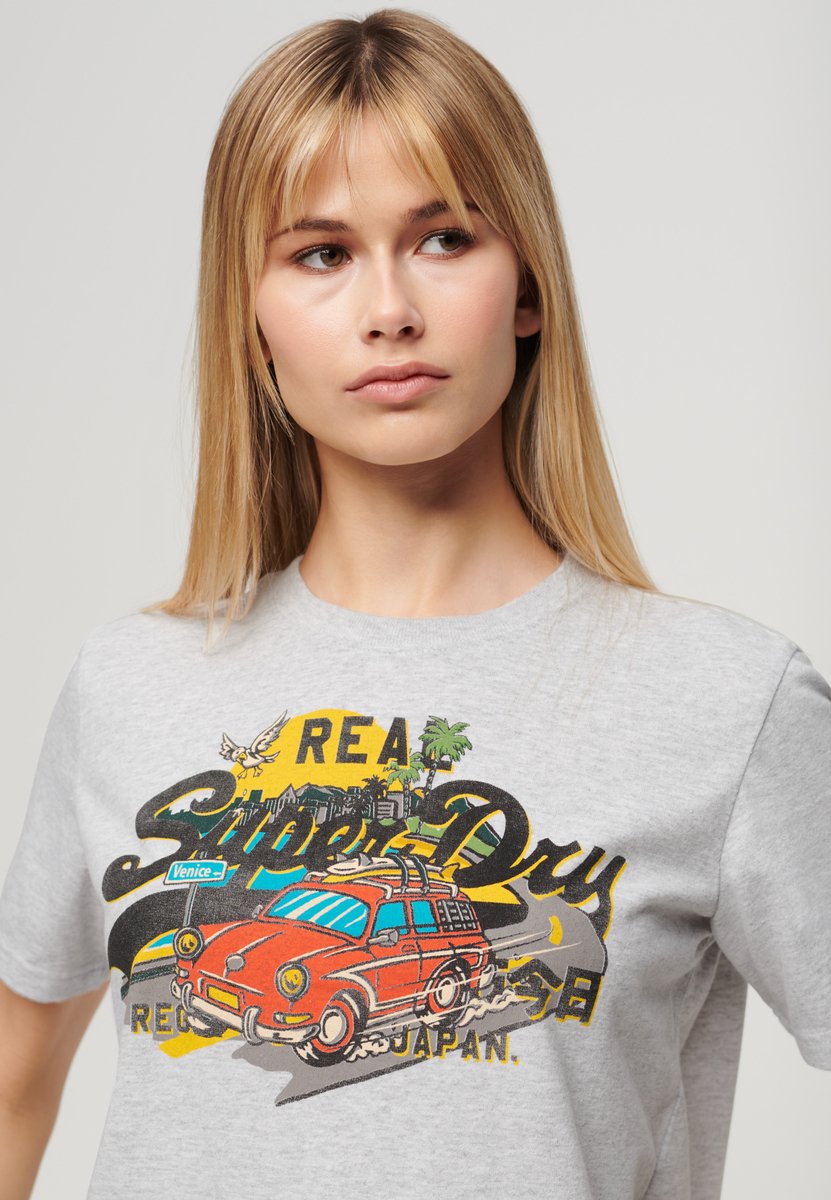 Superdry Relaxed T-shirt met LA print Dames T-shirts Grijs