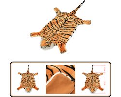 foto van vidaXL Tijgervloerkleed 144 cm - Bruin Pluche Tijger Tapijt - Pluche Tapijt - Vloerkleden - Kamerdecoratie - Kids Kamer