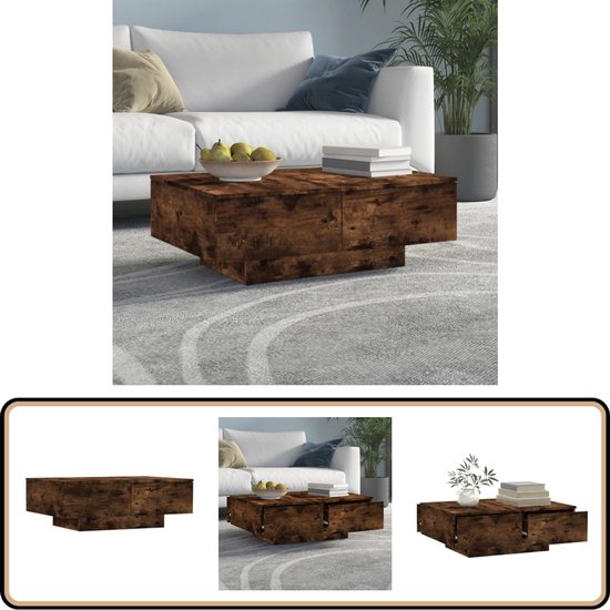 vidaXL - Salontafel - Zwart - Hout - 65 x 65 x 30 cm | Leen Bakker