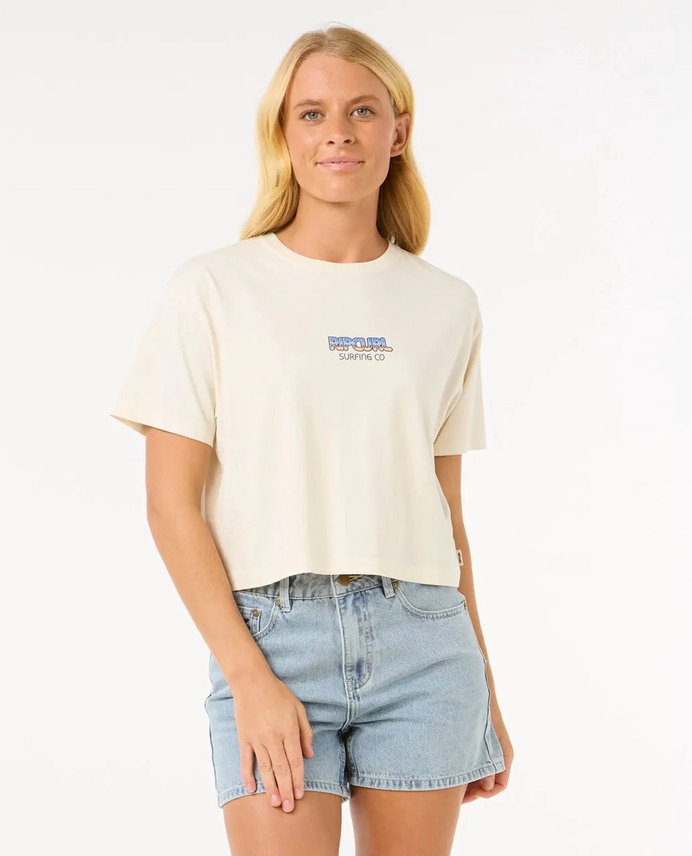 2025 Rip Curl Dames Zon & Zee Crop Tee - Bone