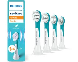 Philips Sonicare For Kids – Opzetborstels voor Elektrische Kindertandenborstel 3-7 jaar – Kind - Wit – Verpakking van 4 - HX6034/90