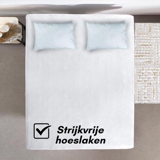 Sleeps Jersey Stretch Hoeslaken - 100% Katoen - 90x220 cm - Wit - Strijkvrij van Sleeps — afbeelding 5