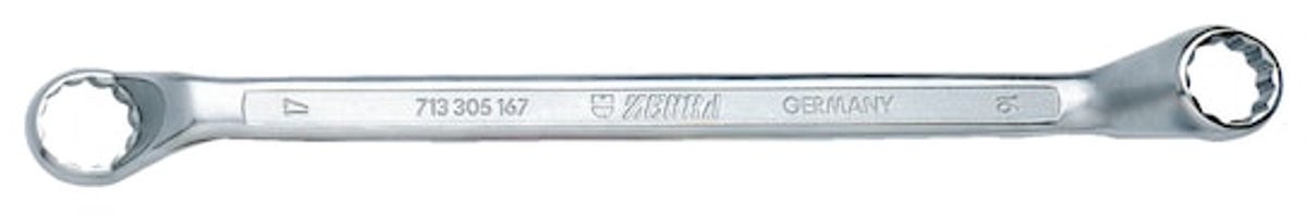 Wurth - Diep gebogen dubbele ringsleutel - Metrische dubbele ringsleutel met POWERDRIV® Sleutelwijdte 6 x