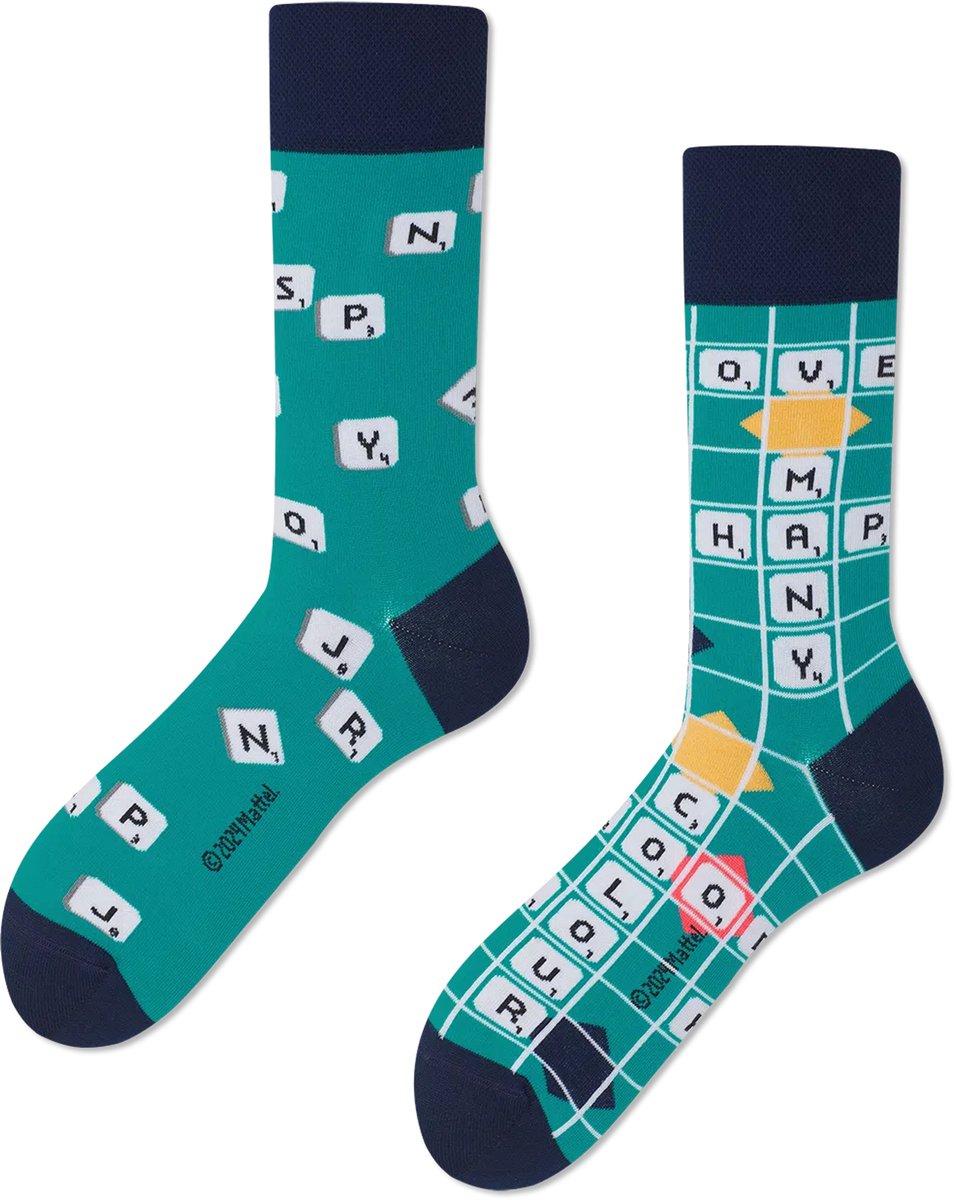 Many Mornings unisex sokken - Scrabble - Unisex - Maat: 43 - 46