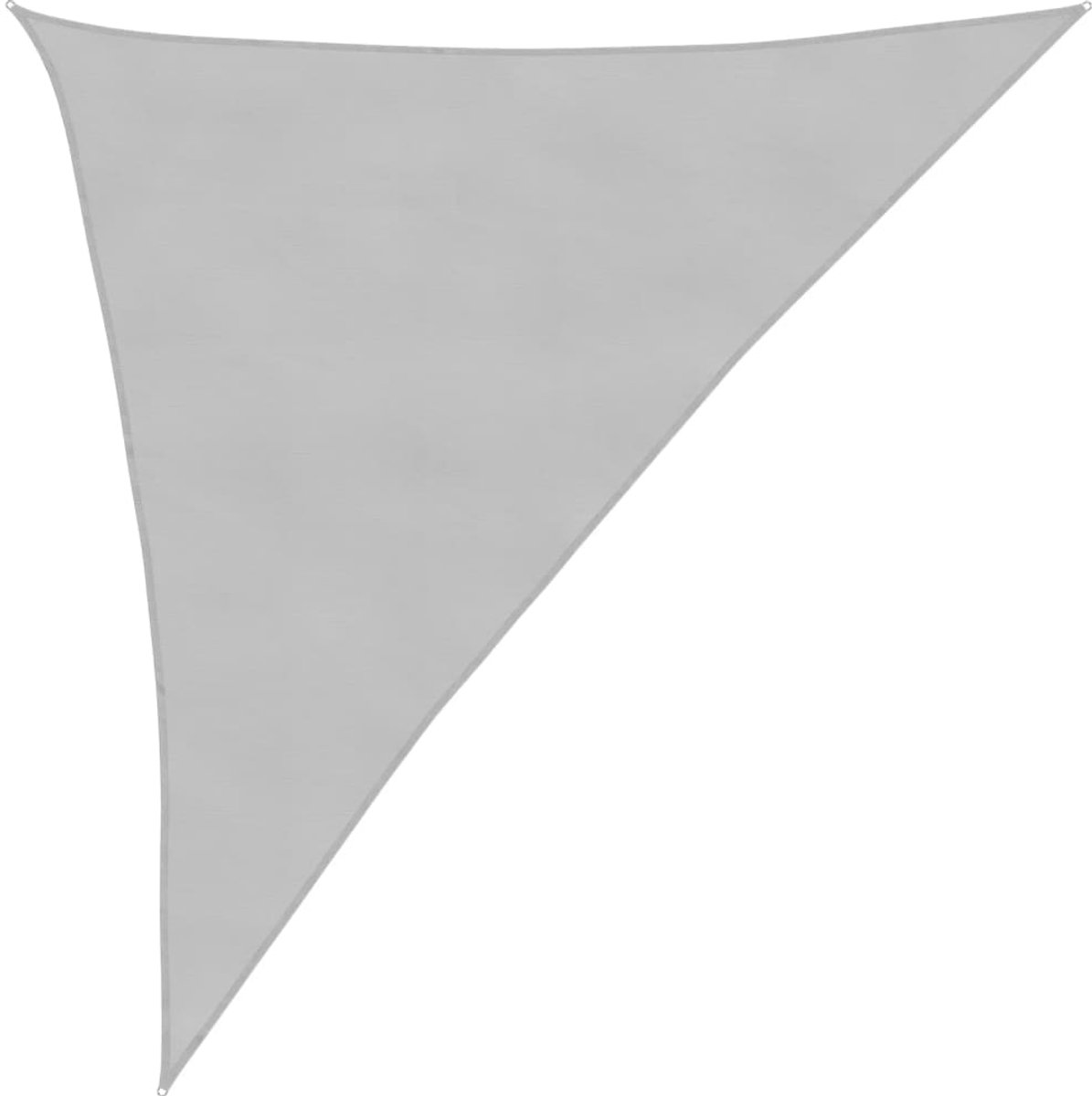 Shade sail in light grey polyester fabric, 3x4x5m size, from The Living Store - Ideal for outdoor decor and sun protection.