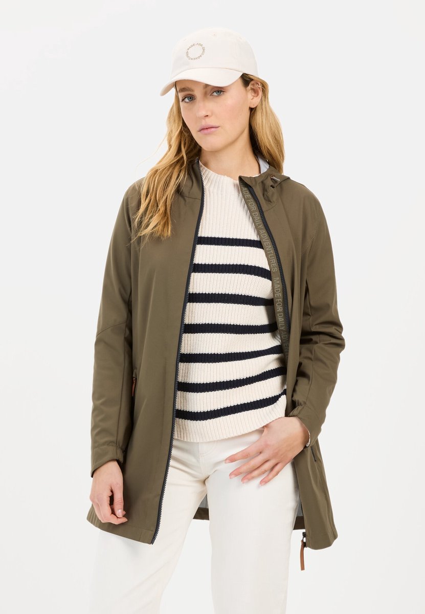 camel active Softshelljack made from recycled polyester - Maat womenswear-36 - Donker Groen