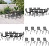 vidaXL Ensemble de jardin 9 pièces en acier anthracite - Ensemble de jardin - Ensembles de jardin - Ensemble de salle à manger - Ensemble d'extérieur