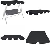 Bol.com vidaXL Vervangingsluifel voor schommelbank 188/168x145/110 cm zwart - Luifel - Luifels - Overkapping - Overkappingen aanbieding