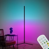 Bol.com B.K.Licht - LED Vloerlamp - RGBIC sfeerverlichting - staande lamp met afstandsbediening - dimbaar - h: 143 cm aanbieding