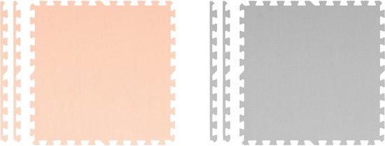 Speelmat Puzzelmat Baby - 180x180 cm - Grijs & Perzik - Foam Mat — afbeelding 4