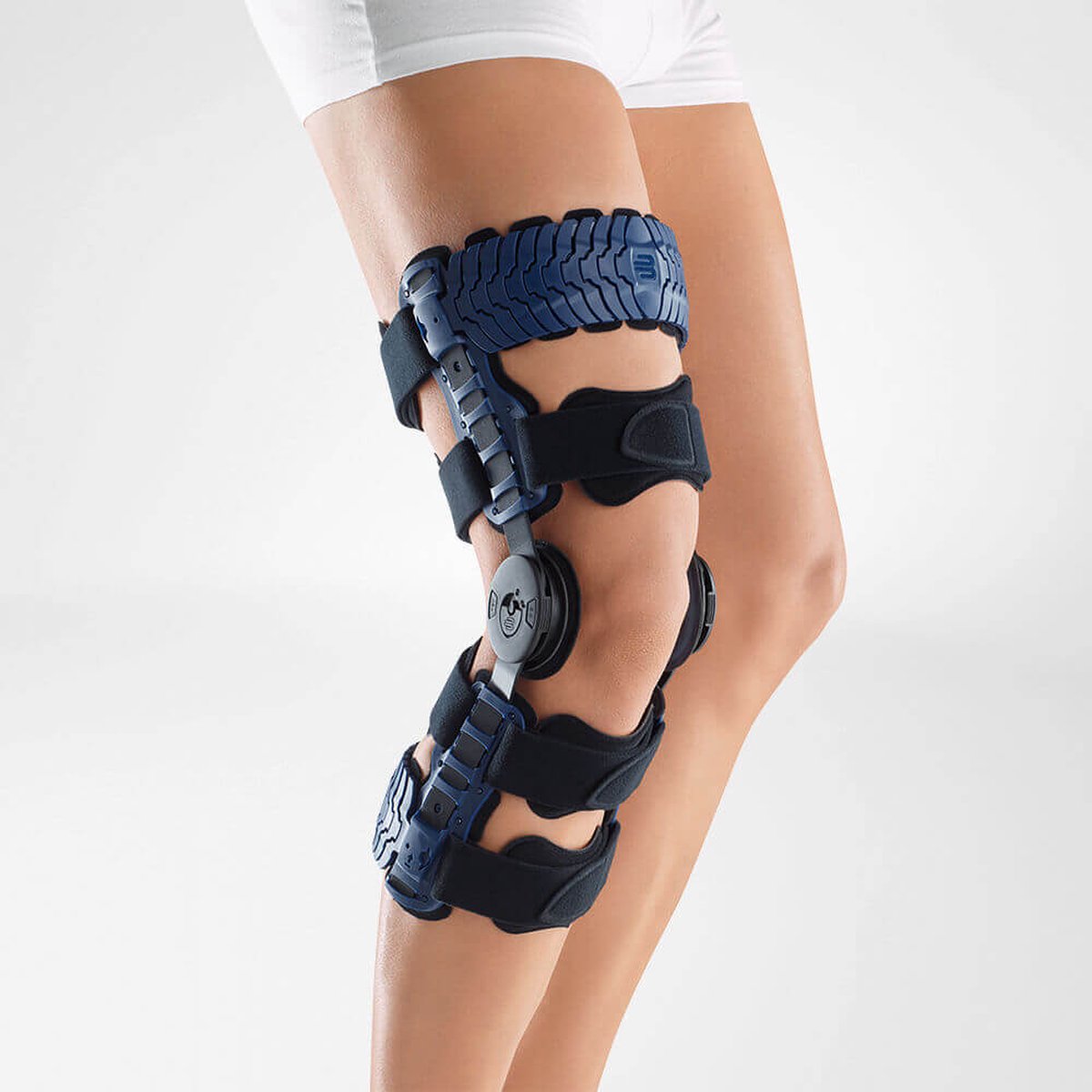 Bauerfeind SecuTec Genu Flex Kniebrace Blauw-Links-Maat 2