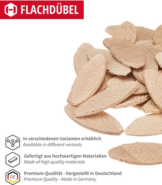 Verbindingsplaatjes type 20 beuken, 1000 stuks