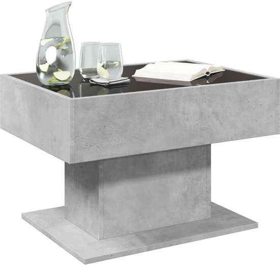 VidaXL Salontafel met LED 70x50x45 cm bewerkt hout wit