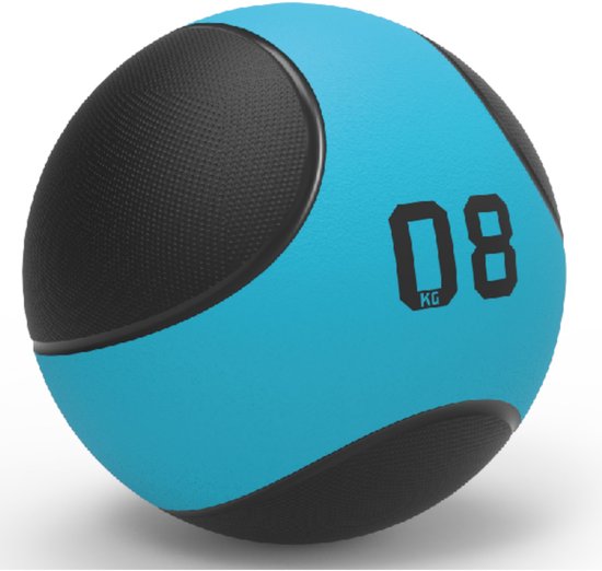 Livepro Medicijnbal 4kg – Rubberen Fitnessbal met Grip – Functionele Training – Beschikbaar van 1 tot 10 kg – Zwart/Blauw