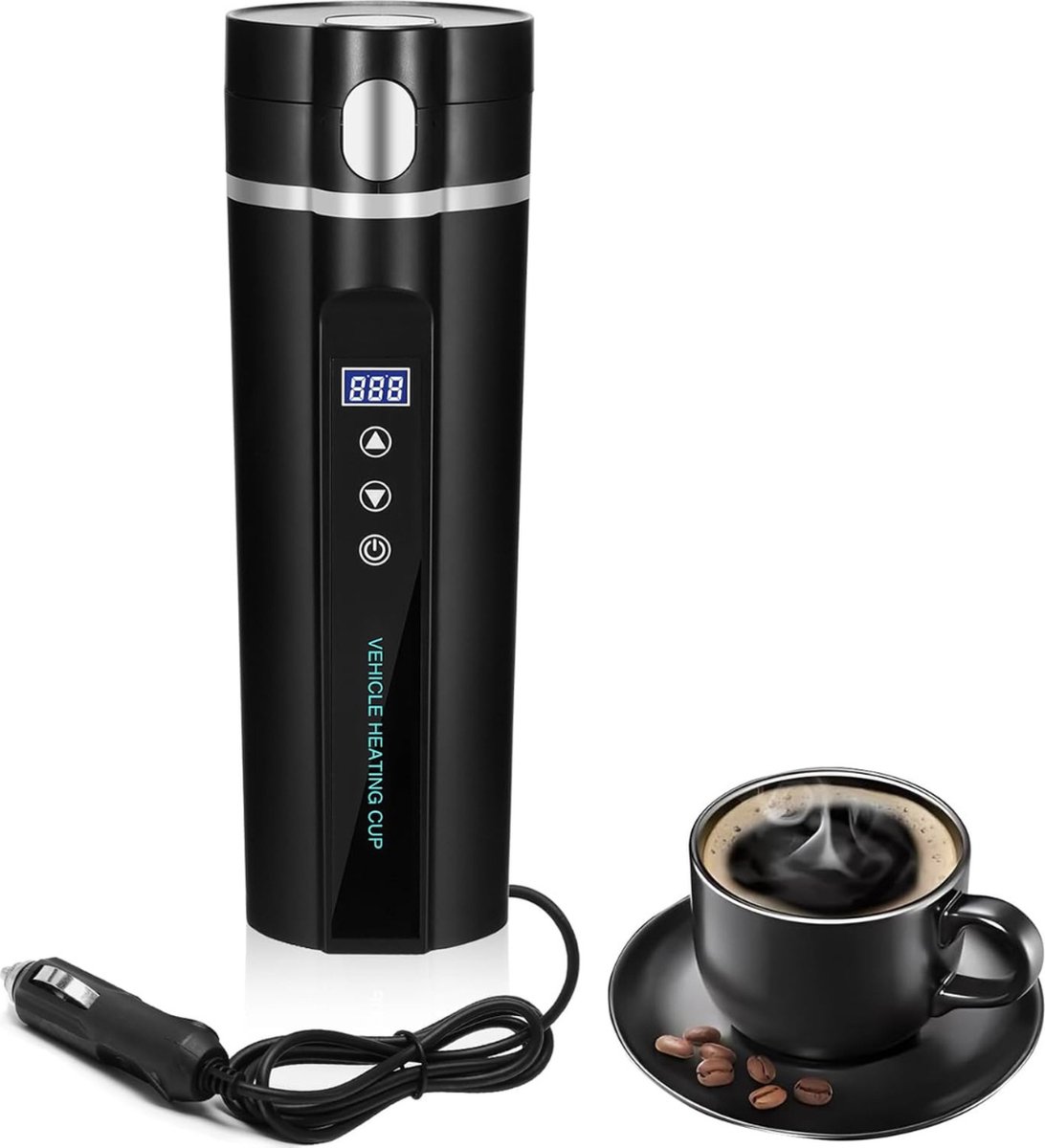 VELTRR® Waterkoker 12v voor Auto - Heetwaterdispenser Klein - Zwart