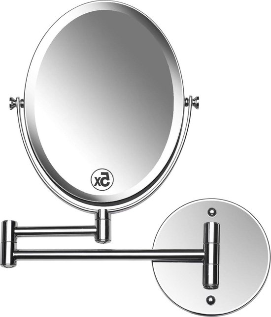Scheerspiegel Geesa Mat Zwart 20 cm Wandmodel 3x Vergrotend Zwenkbaar Mat Zwart - Megadump Tiel