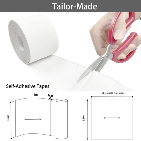 Quest Zachte Plint Zelfklevend, Buigbare Afwerkstrip voor Keuken en Badkamer - Afdichtband - PVC, Flexibel, Waterdicht, Decoratief - 10 mm x 10 mm - 5 Meter, Wit
