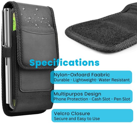 Cadorabo Mobielhoesje met riemclip geschikt voor Cubot MAGIC in ZWART - Praktisch beschermhoesje met karabijnhaak Case Cover met penhouder