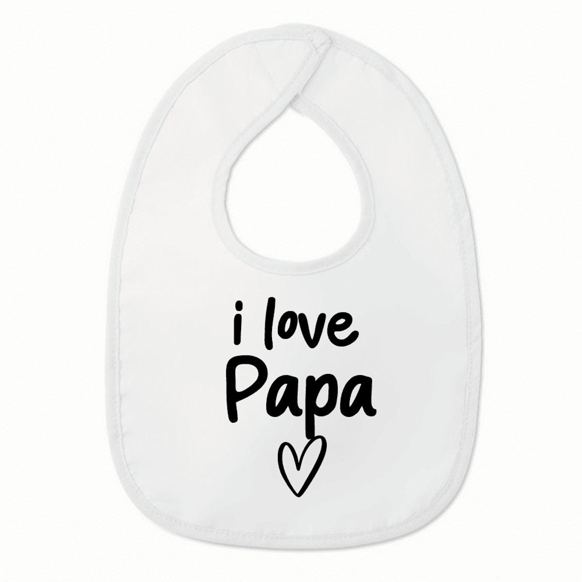 Goedkoopste Slabbetje met tekst - I love papa met hartje - Wit/zwart | 100 katoen - Incl. hoogwaardige Klittenband sluiting - Kraamcadeau - Babyshower - Slabber | Incl. 2 jaar garantie