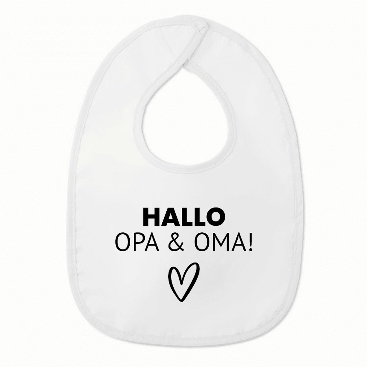 Goedkoopste Slabbetje met tekst - Hallo Opa & Oma - Zwangerschapsaankondiging - Wit/zwart | 100 katoen - Incl. hoogwaardige Klittenband sluiting - Kraamcadeau - Babyshower - Slabber | Incl. 2 jaar garantie