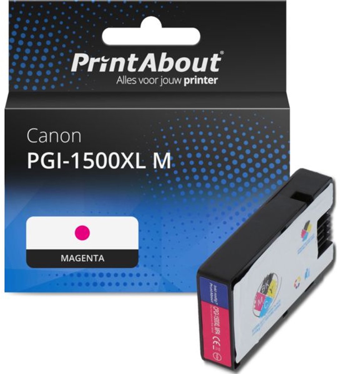 PrintAbout huismerk Inktcartridge PGI-1500XL M Magenta Hoge capaciteit geschikt voor Canon