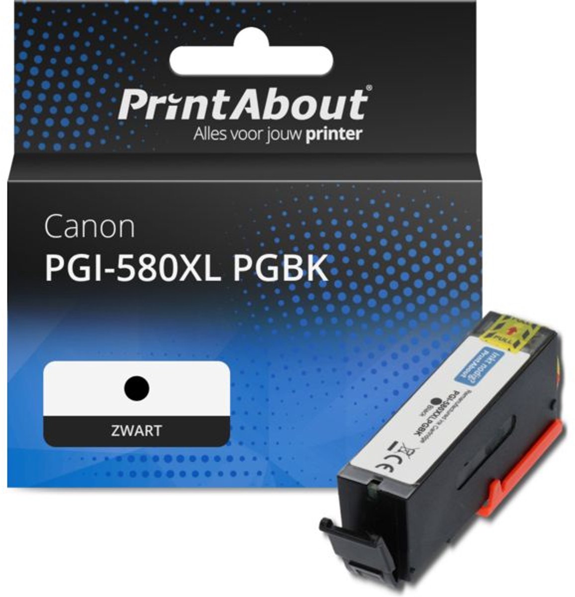 PrintAbout huismerk Inktcartridge PGI-580XL PGBK Zwart Hoge capaciteit geschikt voor Canon