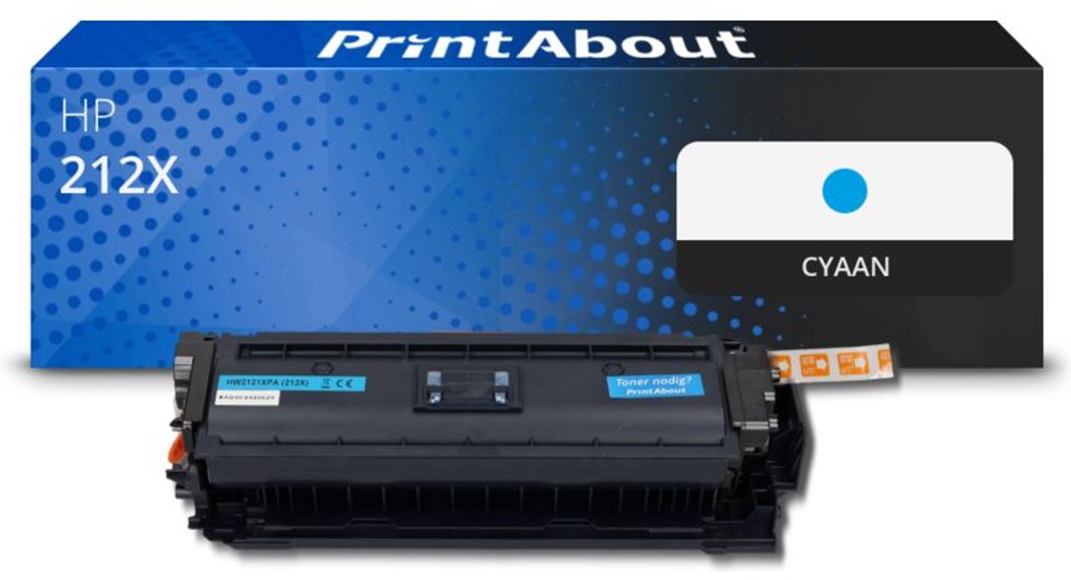 PrintAbout huismerk Toner 212X (W2121X) Cyaan Hoge capaciteit geschikt voor HP