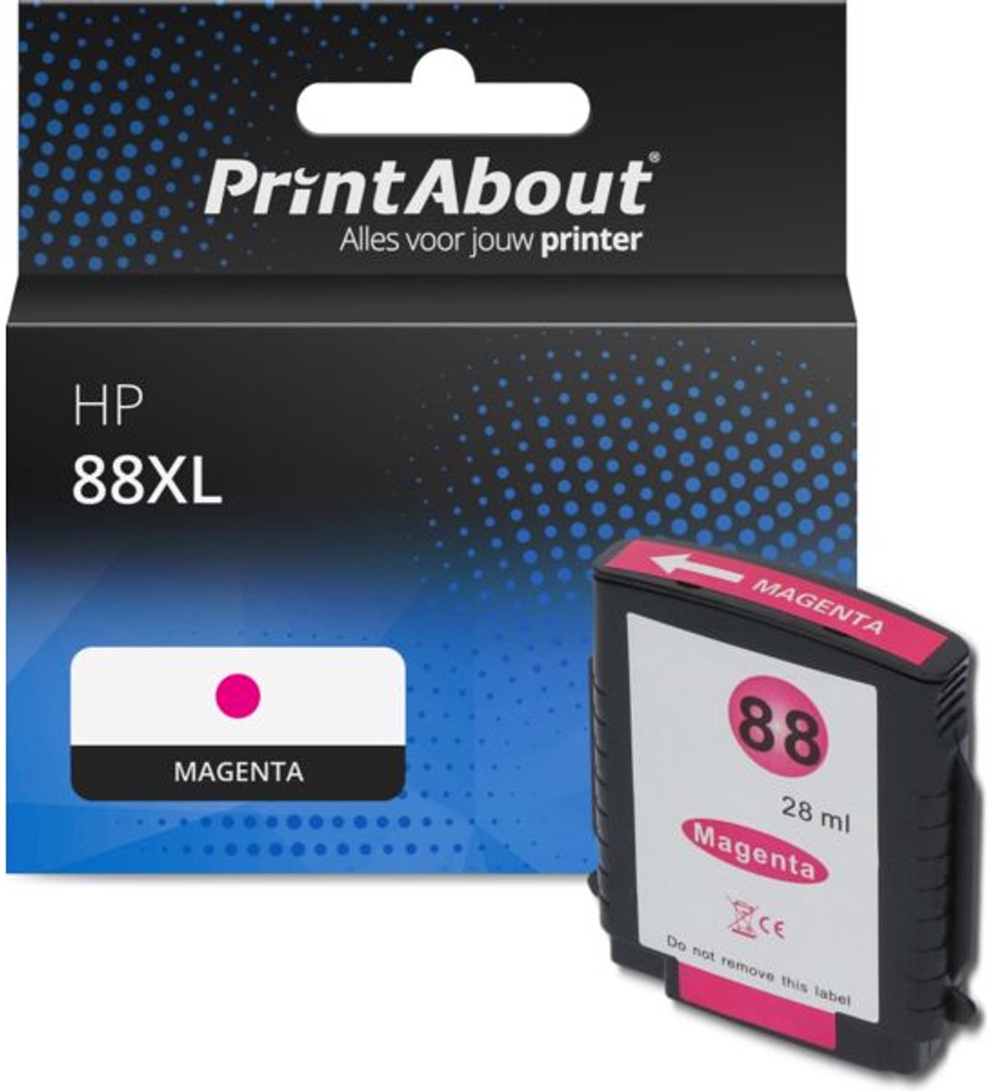PrintAbout huismerk Inktcartridge 88XL (C9392AE) Magenta Hoge capaciteit geschikt voor HP