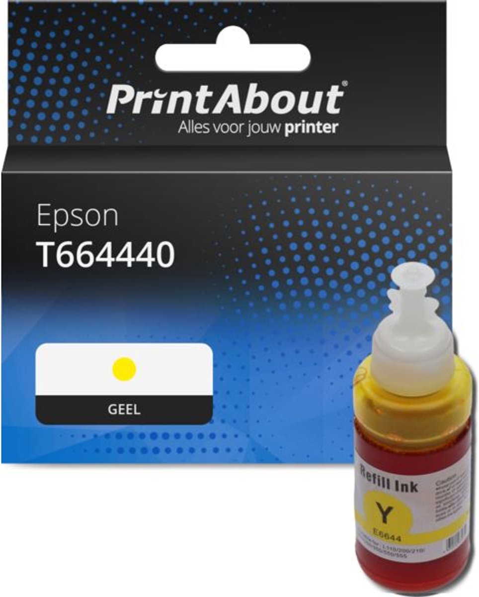 PrintAbout huismerk Inktcartridge T664440 Geel geschikt voor Epson