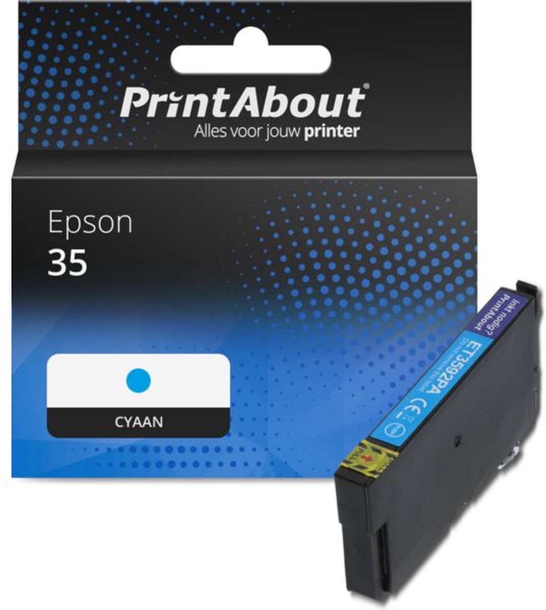 PrintAbout Huismerk Epson 35 (C13T35824010) Inktcartridge Cyaan
