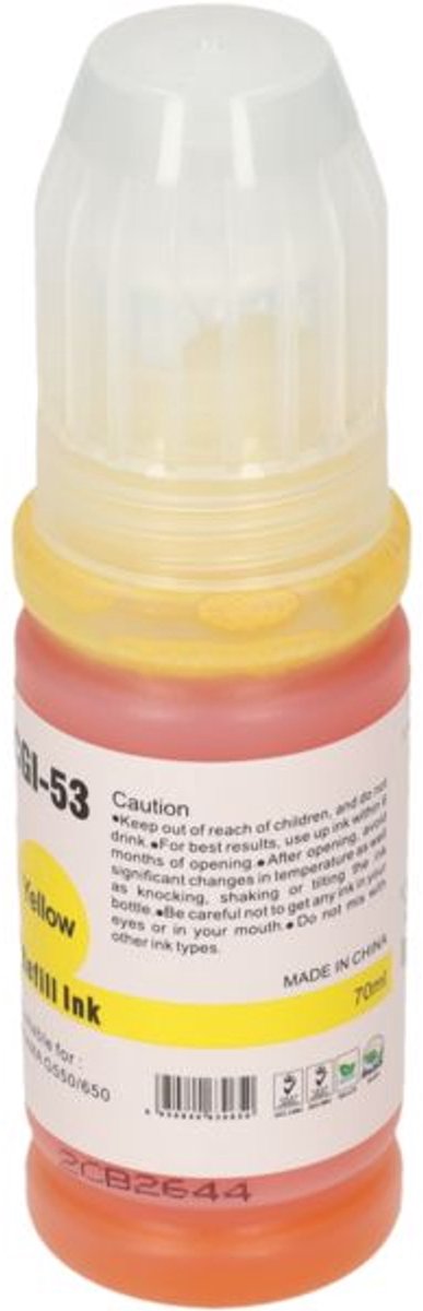 PrintAbout huismerk Inktcartridge GI-53Y Geel geschikt voor Canon