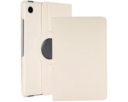 Hoesje Geschikt voor Samsung Galaxy Tab A11 Plus / A9 Plus - 360 Graden Draaibare Hard Cover Case - Tablet Hoes Draaibaar - Wit