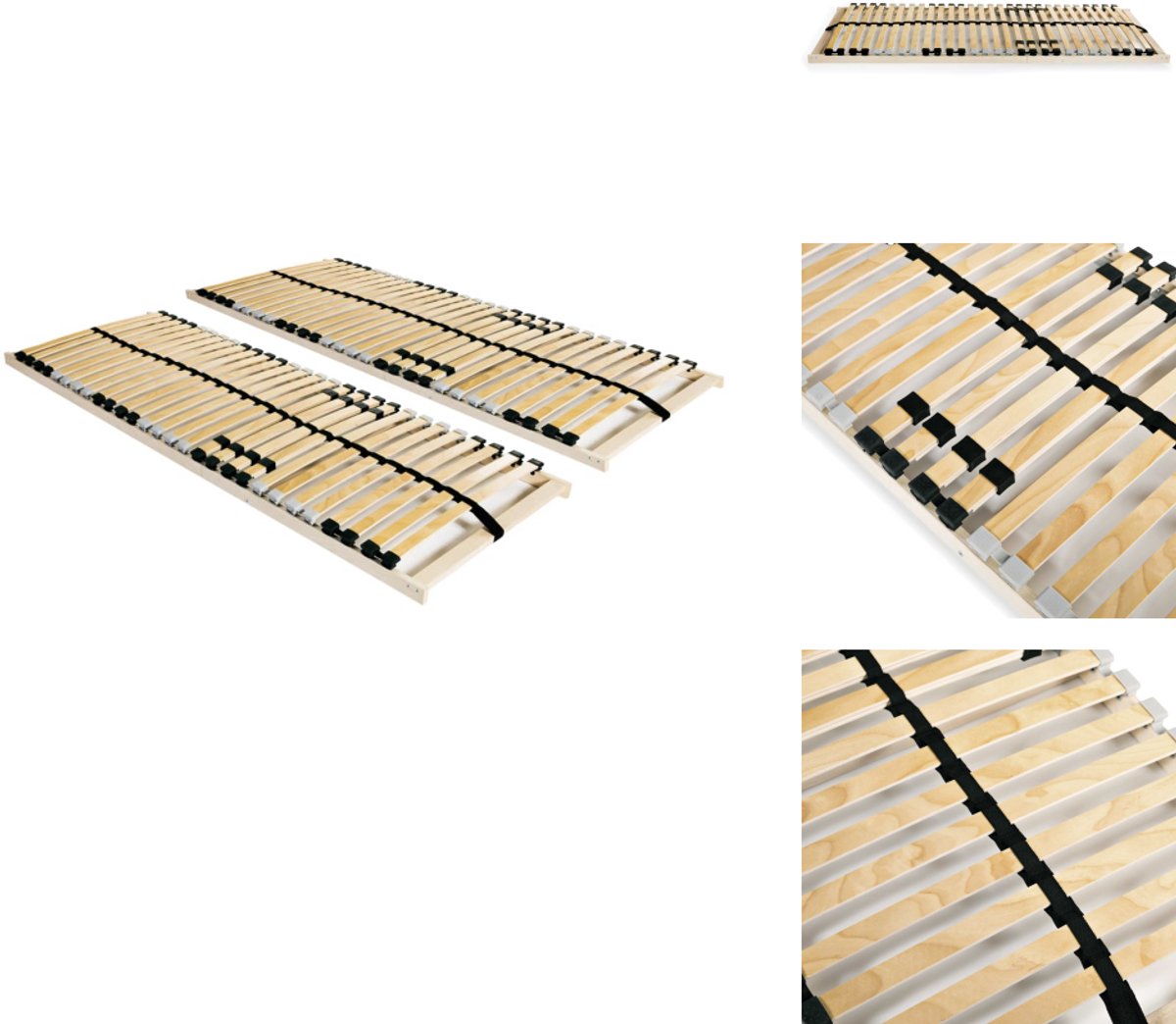 vidaXL Bedbodem - Bedbodems - Lattenbodem - Lattenbodems - Lattenbodems 2 st met 28 latten 7 zones 90x200 cm