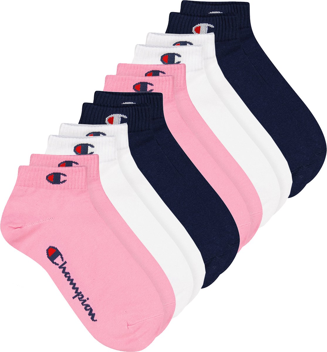 SOKKEN 6 paar Champion Quarter sokken 46 Unisex sneaker korte sokken Roze