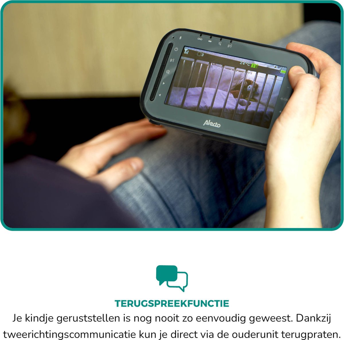 Commaxx DVM200MBK Babyfoon met Camera - Op Afstand - afbeelding 3