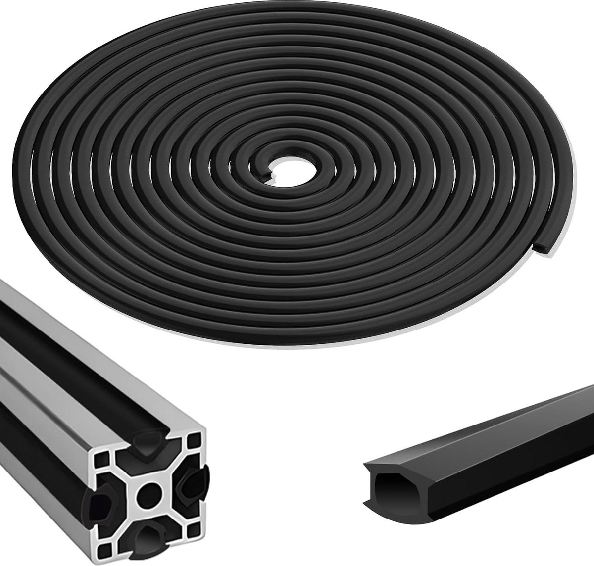 Image of 10m Window Sealer Strip Aluminium Strip Seal Cover (8mm sleuf) - voor afdichting en isolatie van ramen