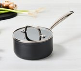Bol.com ISENVI Victoria Forged keramische sauspan 16 CM - RVS greep - Antraciet - Keramisch - 100% PFAS PTFE en PFOA vrij - 100%... aanbieding