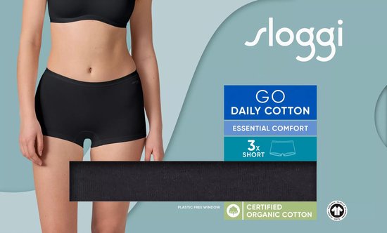 Sous-vêtements pour femmes Sloggi GO Daily Cotton Short 3P - NOIR -