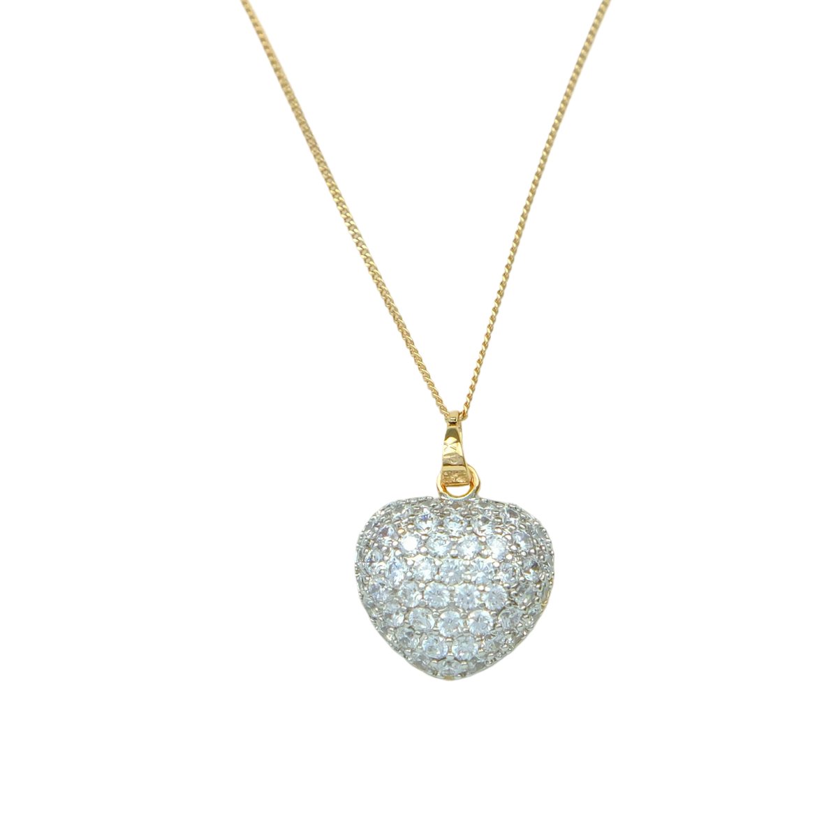Gleaming Heart Necklace Gold 14K