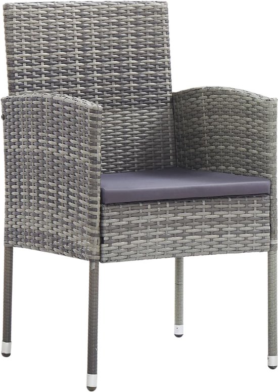 vidaXL Tuinstoelen - Antraciet - 4 stuks - 56.5x61x106 cm - Verstelbaar