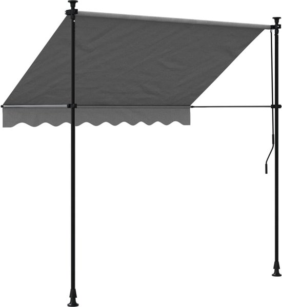 Store banne rétractable vidaXL - Auvents rétractable - Protection solaire solaire - Store banne rétractable 200 x 150 cm Tissu et acier Anthracite