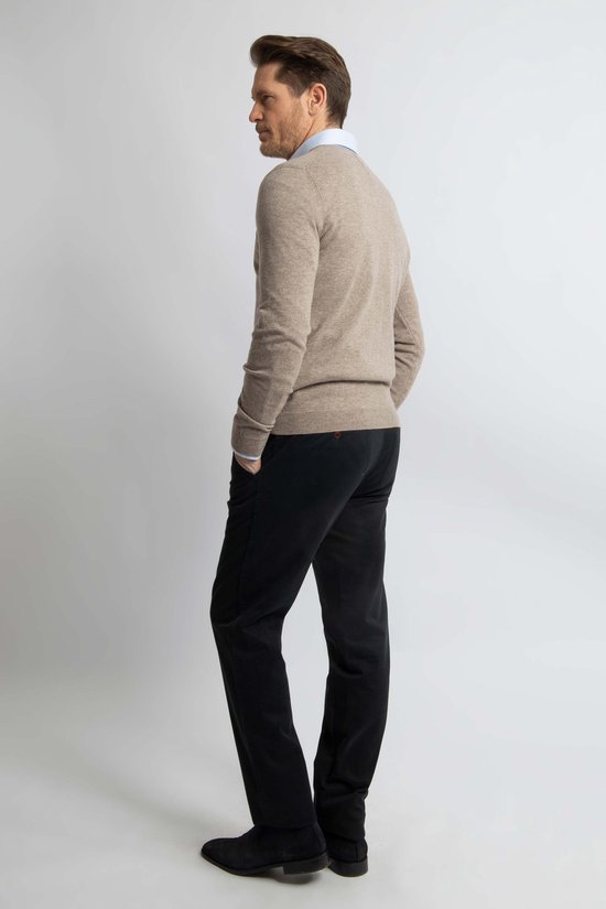 Pull Steppin' Out col V en laine mérinos marron clair - Taille S - Homme - Pulls