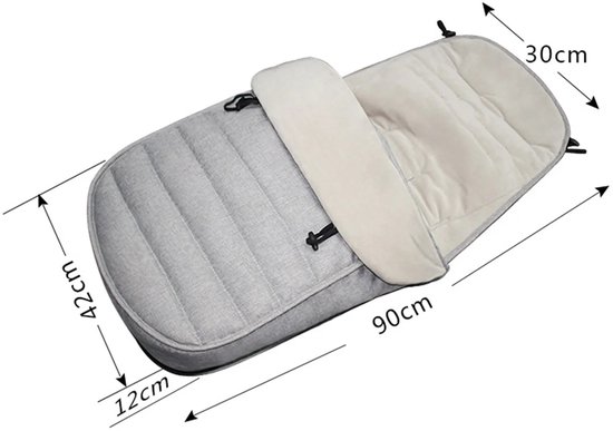 Jurrys Baby Voetenzak - Wandelwagen - Warmtezak - Camping - Outdoor - Warm - Fleece - Winddicht - Slaapzak - 90cm x 24cm x 12cm van Merkloos — afbeelding 5